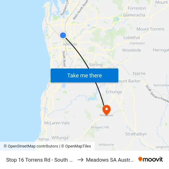 Stop 16 Torrens Rd - South side to Meadows SA Australia map