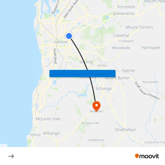 Stop 12 Payneham Rd - East side to Meadows SA Australia map