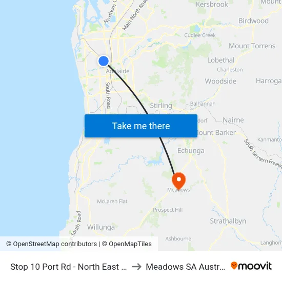 Stop 10 Port Rd - North East side to Meadows SA Australia map