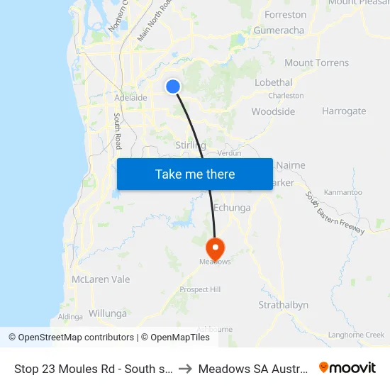 Stop 23 Moules Rd - South side to Meadows SA Australia map