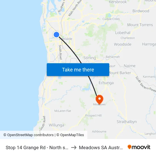 Stop 14 Grange Rd - North side to Meadows SA Australia map
