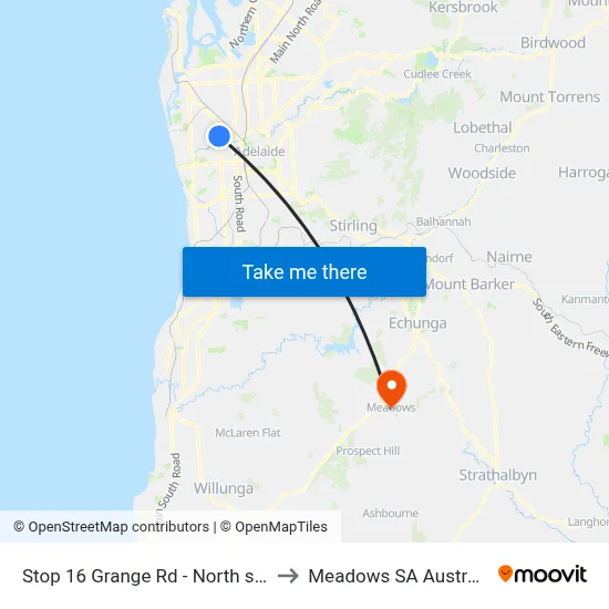 Stop 16 Grange Rd - North side to Meadows SA Australia map