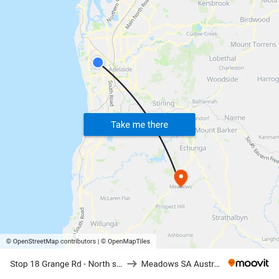 Stop 18 Grange Rd - North side to Meadows SA Australia map