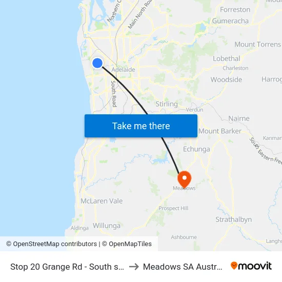 Stop 20 Grange Rd - South side to Meadows SA Australia map