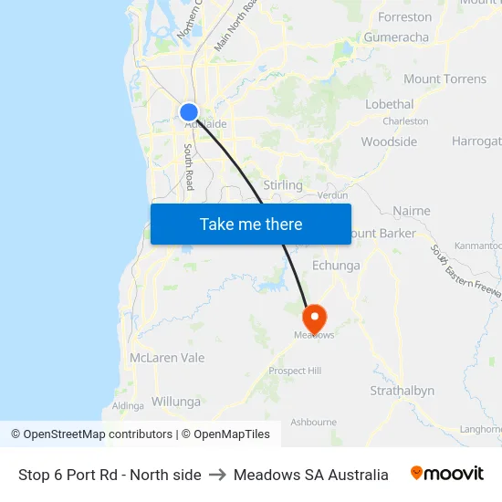 Stop 6 Port Rd - North side to Meadows SA Australia map