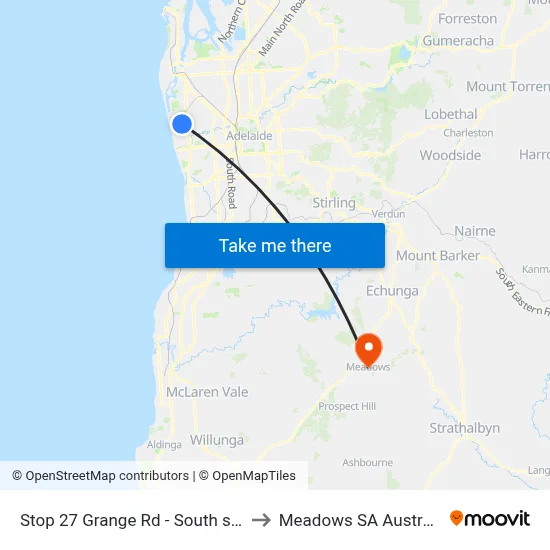 Stop 27 Grange Rd - South side to Meadows SA Australia map