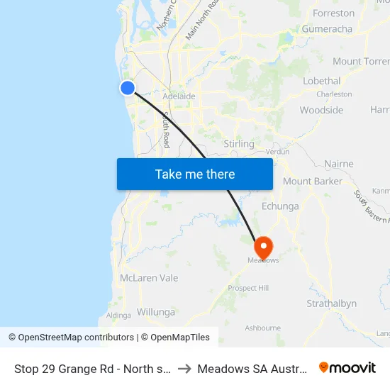 Stop 29 Grange Rd - North side to Meadows SA Australia map