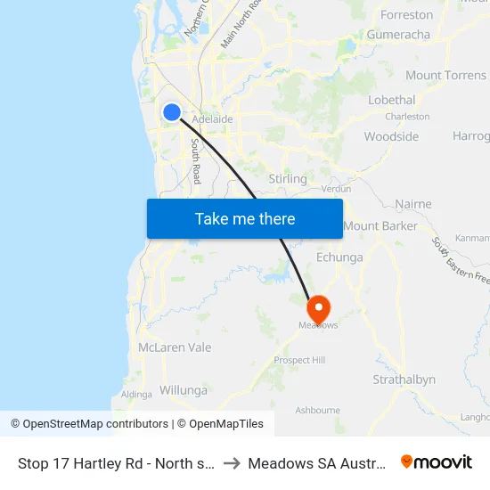 Stop 17 Hartley Rd - North side to Meadows SA Australia map