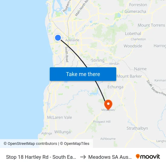 Stop 18 Hartley Rd - South East side to Meadows SA Australia map