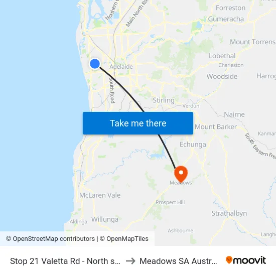 Stop 21 Valetta Rd - North side to Meadows SA Australia map