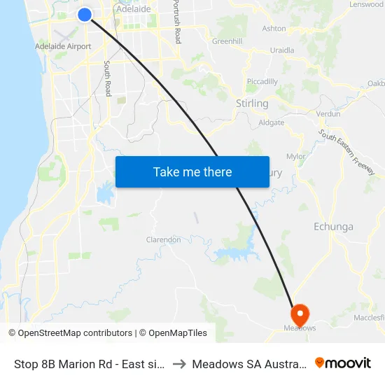 Stop 8B Marion Rd - East side to Meadows SA Australia map