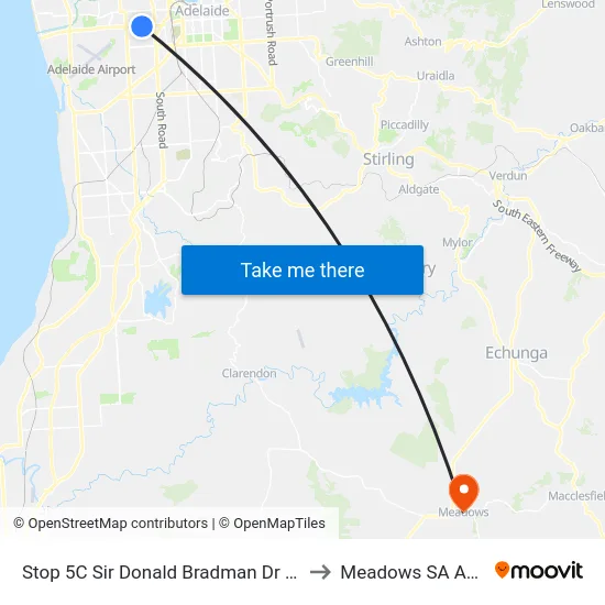 Stop 5C Sir Donald Bradman Dr - North side to Meadows SA Australia map
