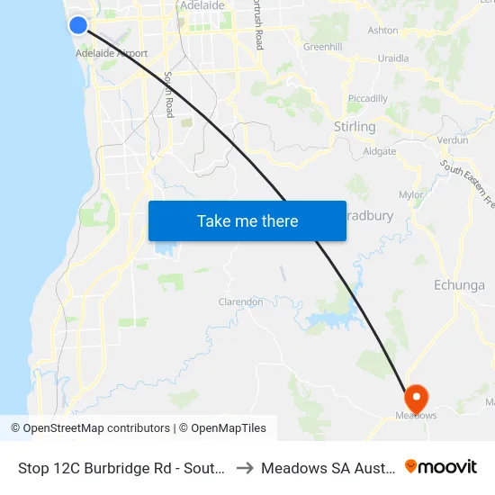 Stop 12C Burbridge Rd - South side to Meadows SA Australia map