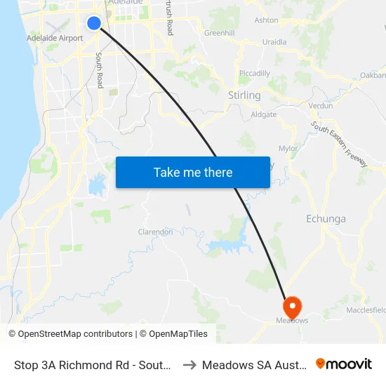 Stop 3A Richmond Rd - South side to Meadows SA Australia map