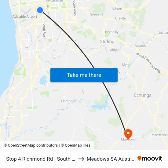Stop 4 Richmond Rd - South side to Meadows SA Australia map