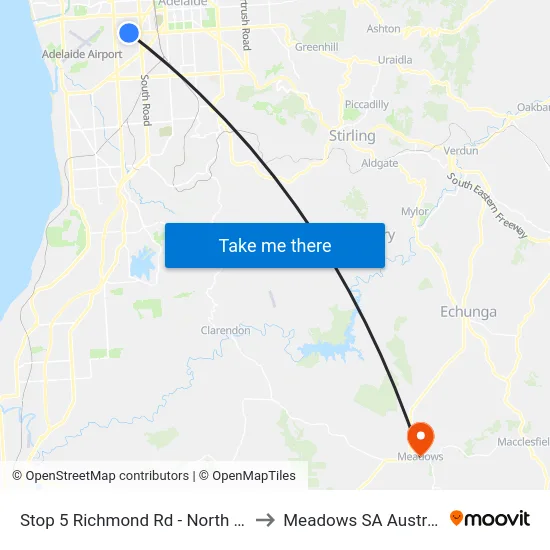 Stop 5 Richmond Rd - North side to Meadows SA Australia map