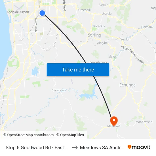 Stop 6 Goodwood Rd - East side to Meadows SA Australia map