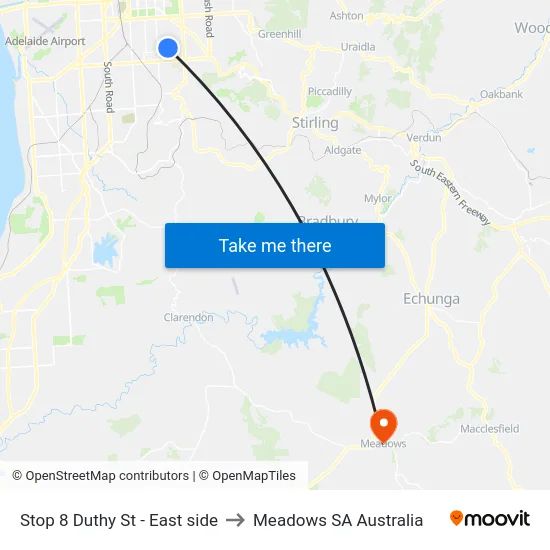 Stop 8 Duthy St - East side to Meadows SA Australia map