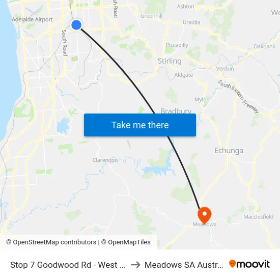 Stop 7 Goodwood Rd - West side to Meadows SA Australia map