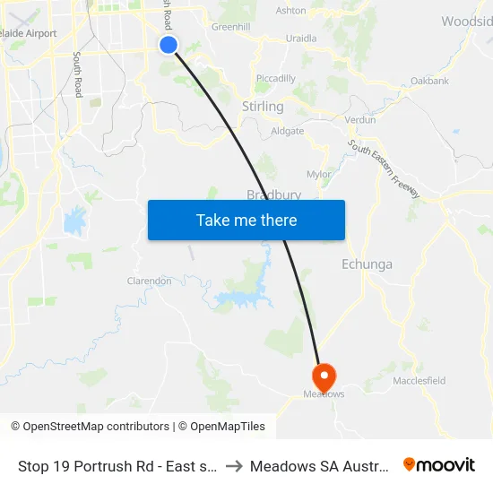 Stop 19 Portrush Rd - East side to Meadows SA Australia map