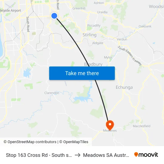 Stop 163 Cross Rd - South side to Meadows SA Australia map