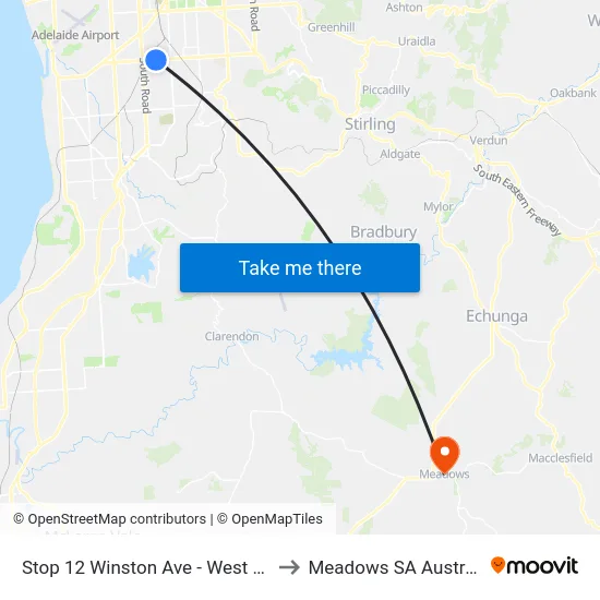 Stop 12 Winston Ave - West side to Meadows SA Australia map