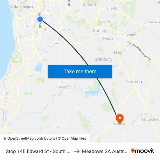 Stop 14E Edward St - South side to Meadows SA Australia map