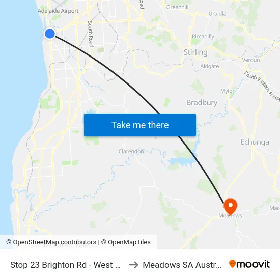 Stop 23 Brighton Rd - West side to Meadows SA Australia map