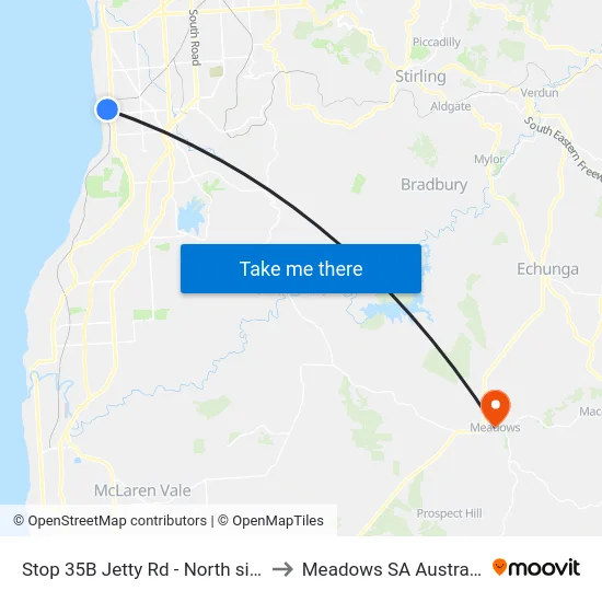 Stop 35B Jetty Rd - North side to Meadows SA Australia map