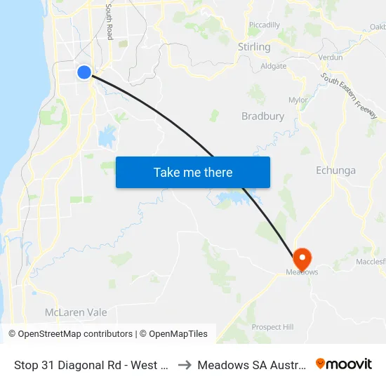Stop 31 Diagonal Rd - West side to Meadows SA Australia map