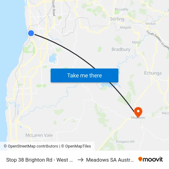 Stop 38 Brighton Rd - West side to Meadows SA Australia map
