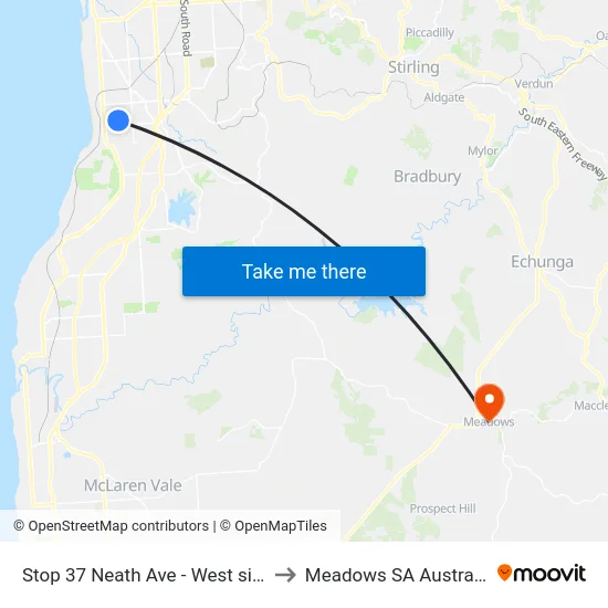 Stop 37 Neath Ave - West side to Meadows SA Australia map