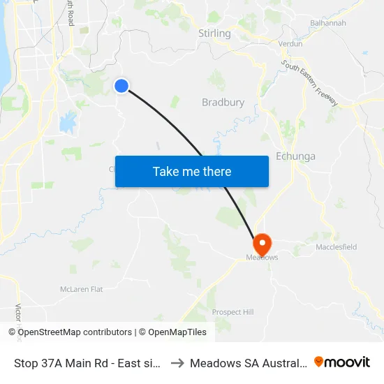 Stop 37A Main Rd - East side to Meadows SA Australia map