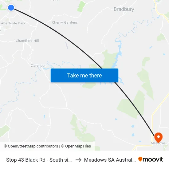 Stop 43 Black Rd - South side to Meadows SA Australia map