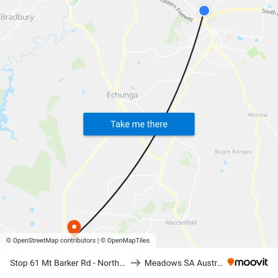 Stop 61 Mt Barker Rd - North side to Meadows SA Australia map