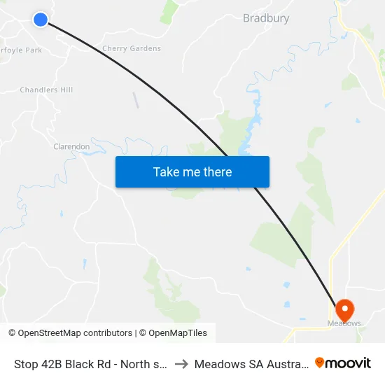 Stop 42B Black Rd - North side to Meadows SA Australia map
