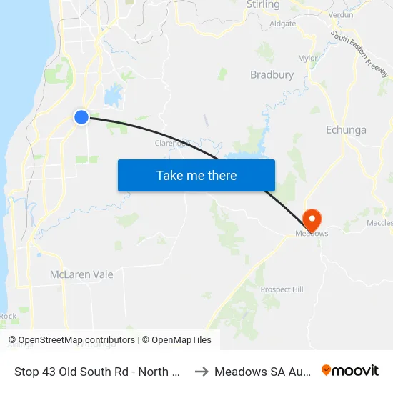 Stop 43 Old South Rd - North West side to Meadows SA Australia map