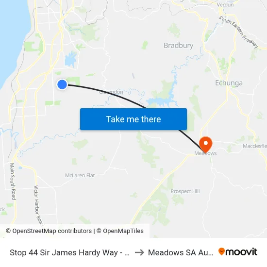 Stop 44 Sir James Hardy Way - West side to Meadows SA Australia map