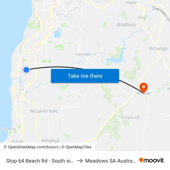 Stop 64 Beach Rd - South side to Meadows SA Australia map