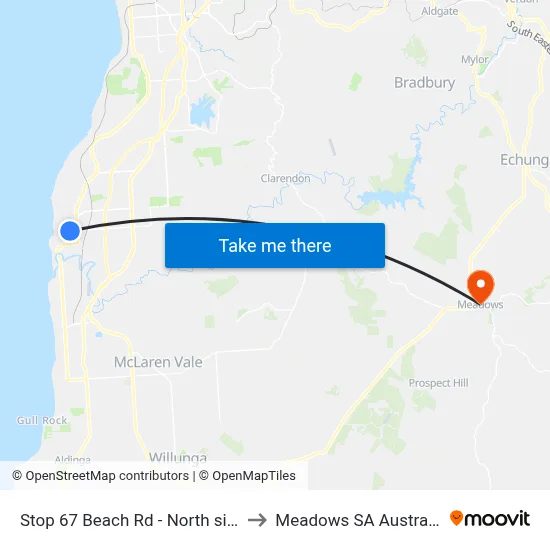 Stop 67 Beach Rd - North side to Meadows SA Australia map