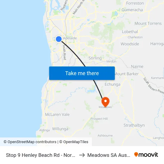 Stop 9 Henley Beach Rd - North side to Meadows SA Australia map