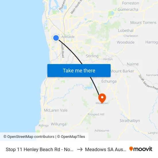 Stop 11 Henley Beach Rd - North side to Meadows SA Australia map