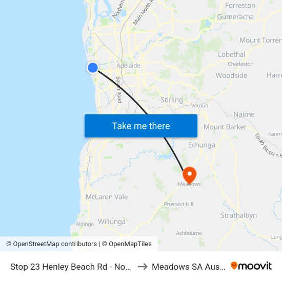 Stop 23 Henley Beach Rd - North side to Meadows SA Australia map