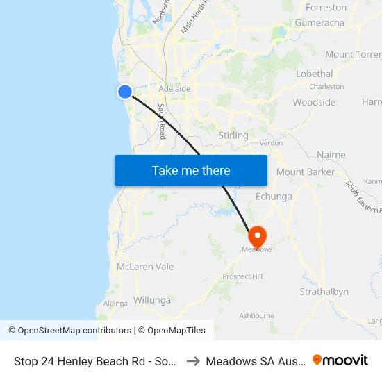 Stop 24 Henley Beach Rd - South side to Meadows SA Australia map