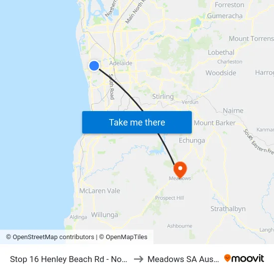 Stop 16 Henley Beach Rd - North side to Meadows SA Australia map