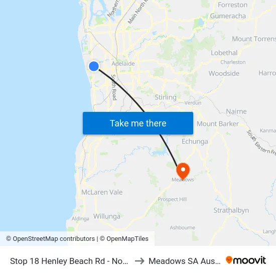 Stop 18 Henley Beach Rd - North side to Meadows SA Australia map