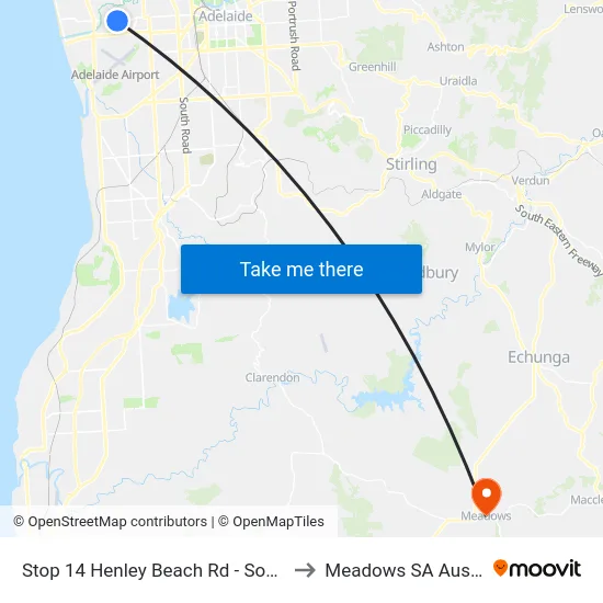 Stop 14 Henley Beach Rd - South side to Meadows SA Australia map