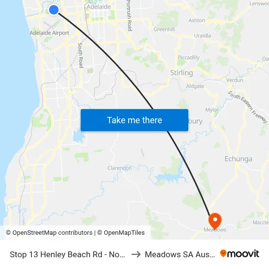 Stop 13 Henley Beach Rd - North side to Meadows SA Australia map