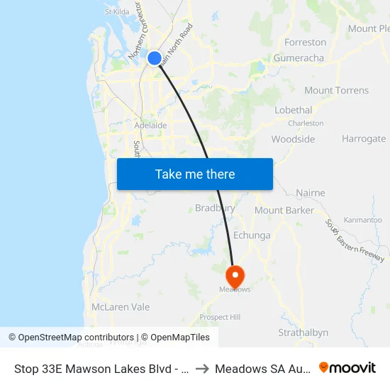 Stop 33E Mawson Lakes Blvd - East side to Meadows SA Australia map