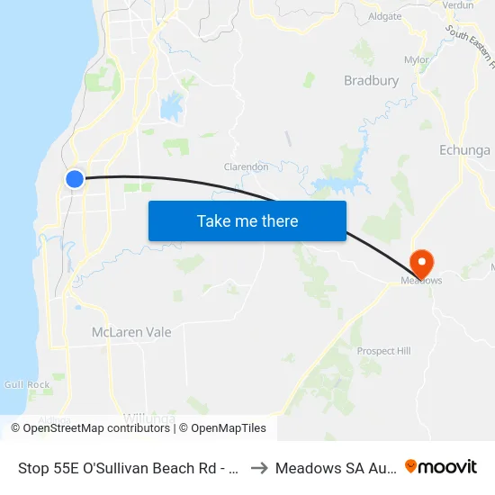 Stop 55E O'Sullivan Beach Rd - South side to Meadows SA Australia map